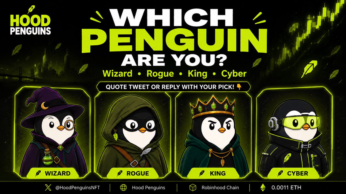HoodPenguinsRH's tweet photo. Hood Penguins | @RobinhoodApp 

Mint: https://t.co/ah0gNw67w8 https://t.co/YsXiVVxBz9