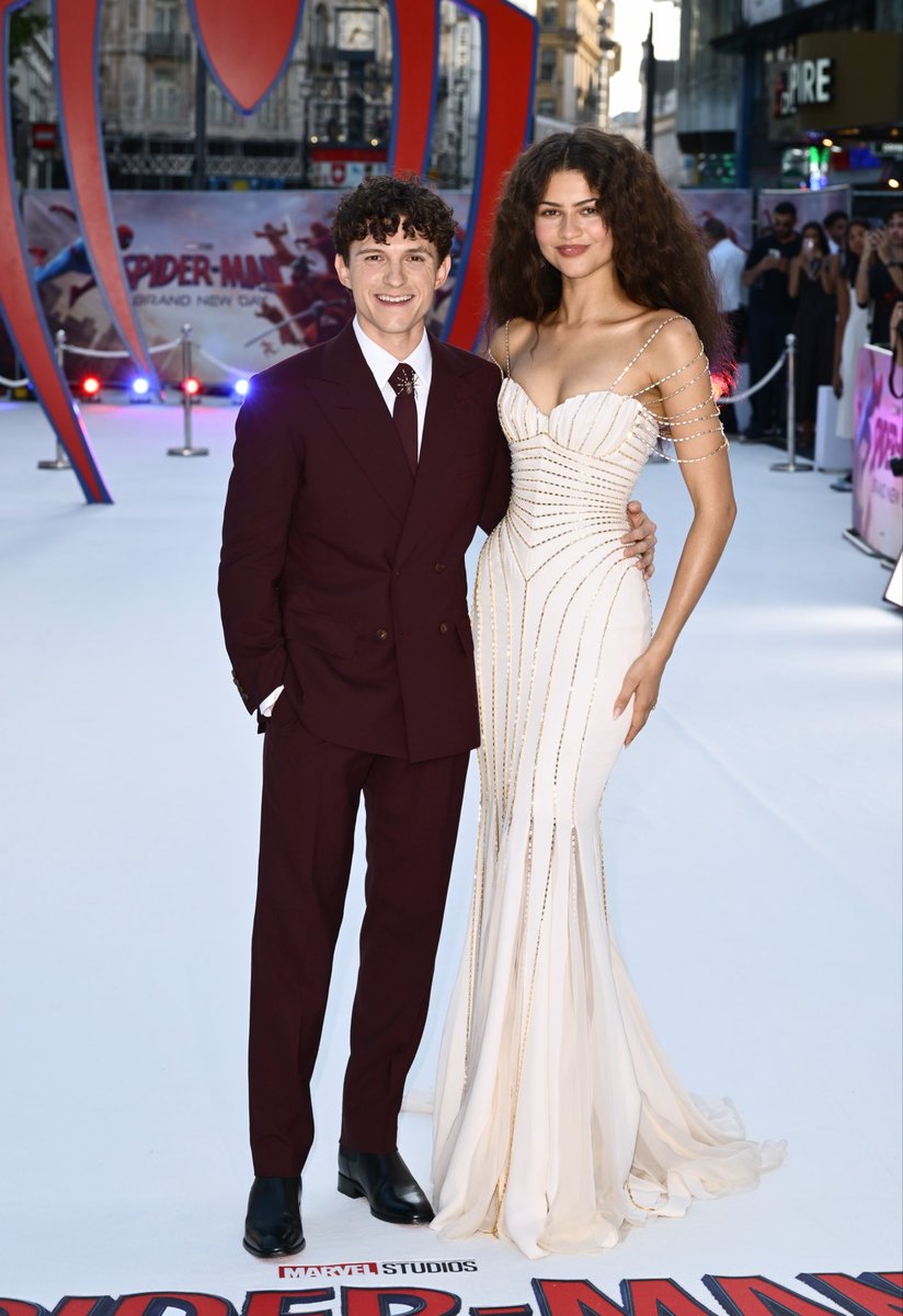 TheCut's tweet photo. THE MR. &amp; MRS. 🤩

Tom Holland and Zendaya at the London premiere of ‘Spider-Man: Brand New Day’ today 🤍 https://t.co/46klmAE0mz