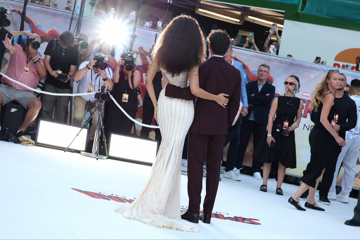 TheCut's tweet photo. THE MR. &amp; MRS. 🤩

Tom Holland and Zendaya at the London premiere of ‘Spider-Man: Brand New Day’ today 🤍 https://t.co/46klmAE0mz