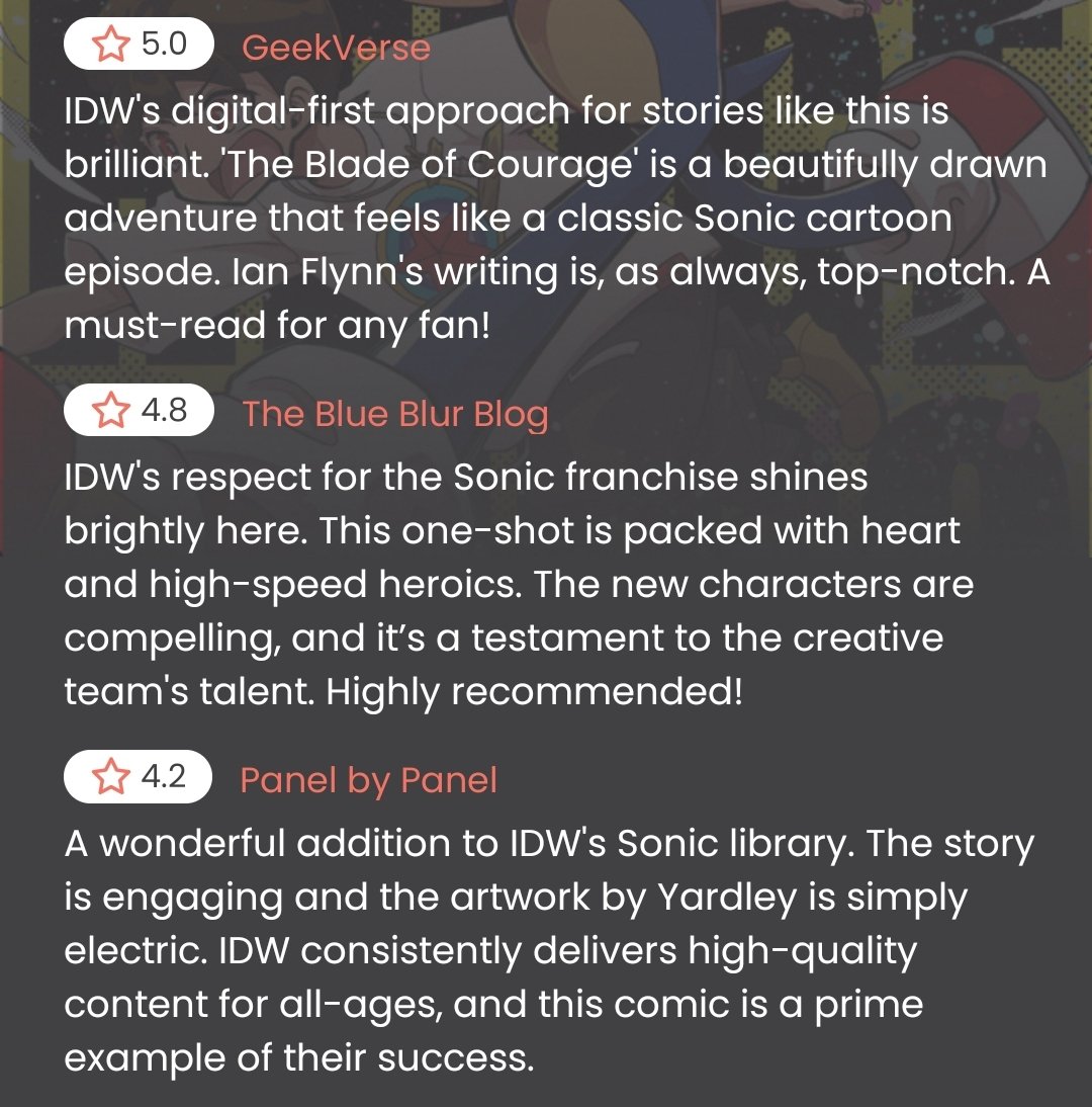 kayfaraskye's tweet photo. hey @IDWPublishing, can you guys remove these fake ai generated reviews which incorrectly credit Ian Flynn and Tracey Yardley for Yuki Imada's work??? and replace the completely wrong summary with one written by a human, while you're at it. https://t.co/tzSbp8nnb5