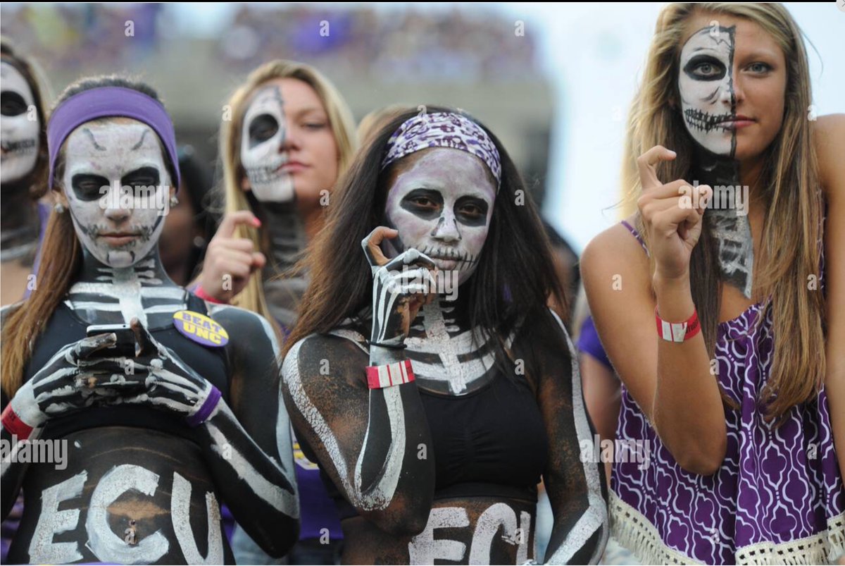 bryceless's tweet photo. @FreddyLA7 HALLOWEEN FOOTBALL GAME at EAST CAROLINA UNIVERSITY(Oct.31)!
1. One of the biggest Halloween parties in the USA after (downtown blocked off).
2. An insane fan base that dresses up(no matter what, see below)!
3. The BEST pulled pork BBQ in the USA! https://t.co/QIVxzY7jXN