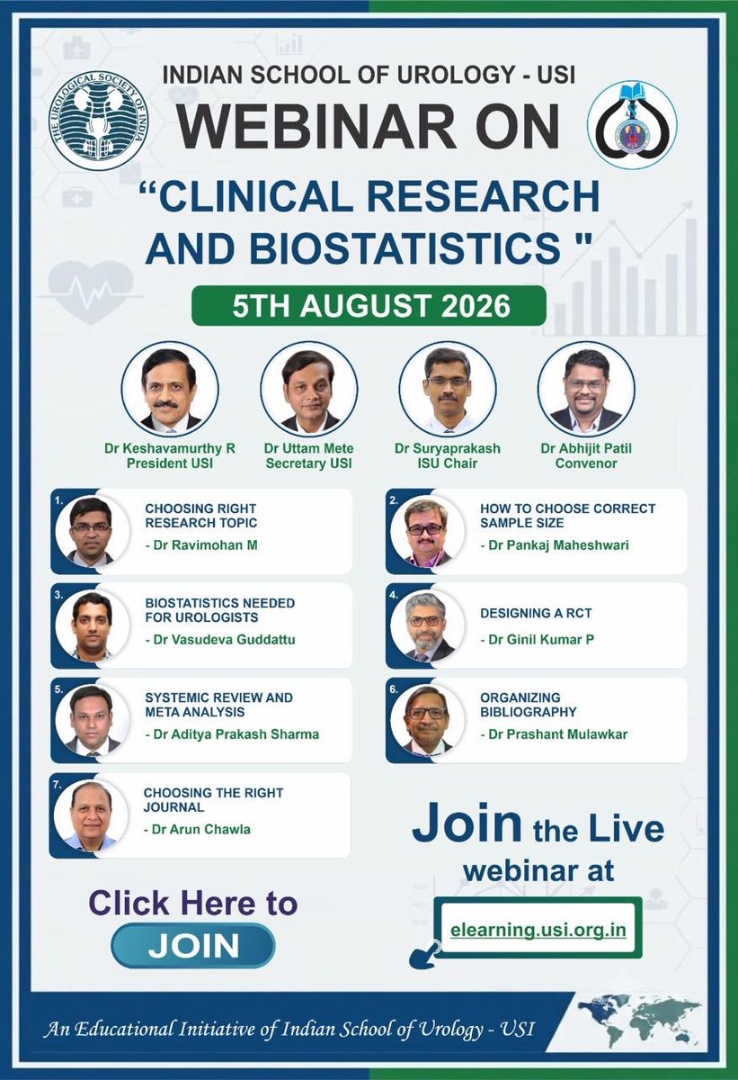 CRC_USI's tweet photo. Save the date !!! 5th August 2026 #Indianschoolofurology #USI #ClinicalResearch https://t.co/sXzUSN0tEc