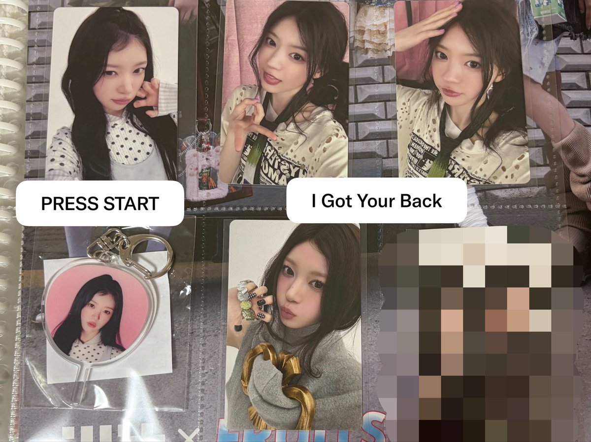 kiiwoo_sub__'s tweet photo. ILLIT アイリット トレカ ガチャガチャ キーホルダー POPUP 交換 I Got Your Back PRESS START

譲：モカ

求：★ I Got Your Back
画像2枚目参照 ミンジュ、ウォンヒ、ユナ

★PRESS START
5000円購入特典 トレカ→ミンジュorウォンヒ
キーホルダー→ミンジュ

都内手渡し、郵送可能(同日発送のみ) https://t.co/No7JipH1sD