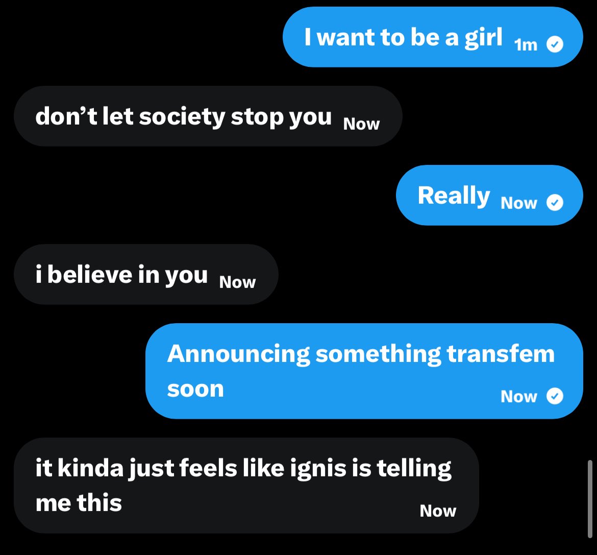 whyregirls's tweet photo. The transfem ignis agenda is getting to oomf https://t.co/7g48LQ8as8