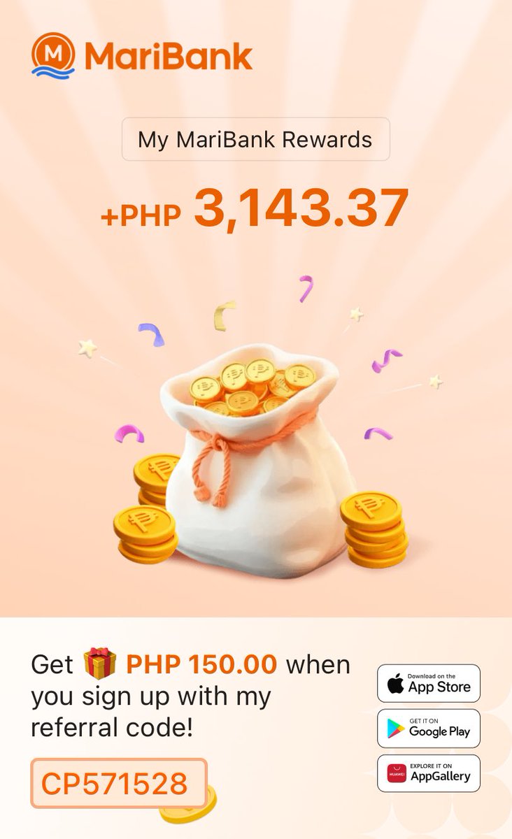 cespenamora's tweet photo. Create your Maribank app, use my code and earn P150 🤑 https://t.co/02C1WGDJA8