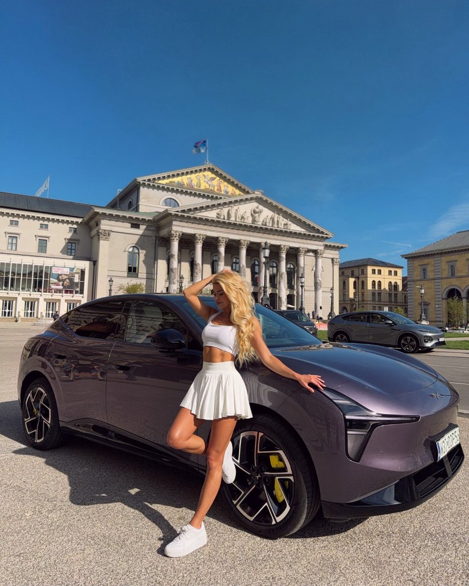 XPENG_Global's tweet photo. Confident style.
Intelligent mobility.
Pamela Reif with the XPENG L03.
Made to turn heads, built for tomorrow.