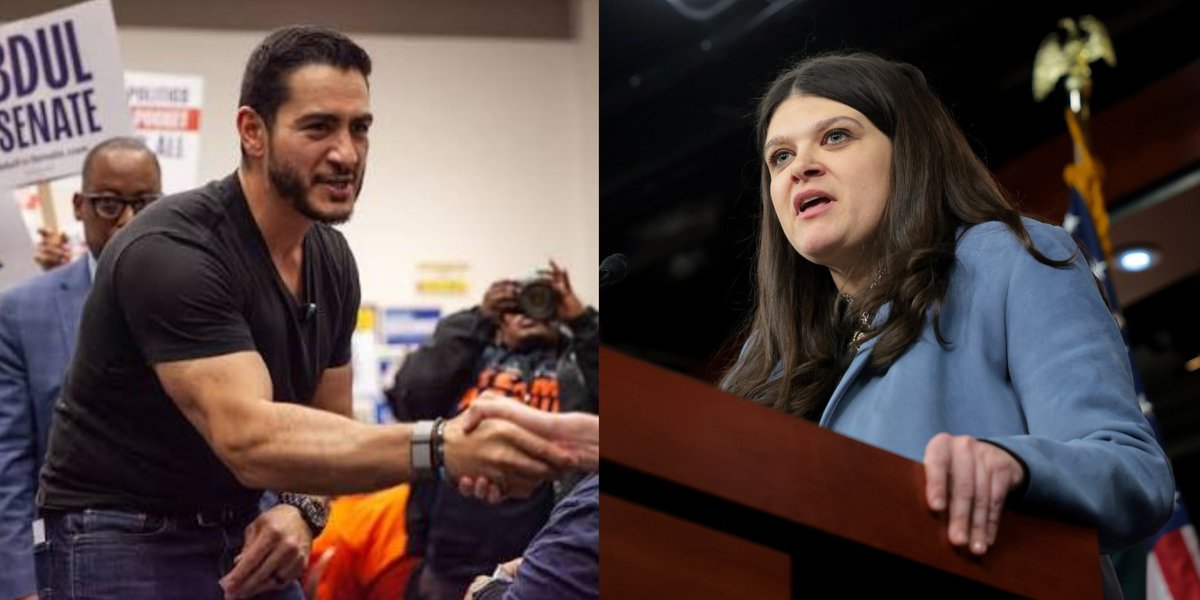 IAPolls2022's tweet photo. EMERSON: MI Senate Dem Primary 

🟦 Abdul El-Sayed: 54%
🟦 Haley Stevens: 39%
—
With leaners 
🟦 Abdul El-Sayed: 57%
🟦 Haley Stevens: 41%
——
By Age
• 18-29: El-Sayed +41
• 30-39: El-Sayed +24
• 40-49: El-Sayed +54
• 50-59: El-Sayed +12
• 60-69: Stevens +9
• 70+: Stevens +19

Emerson (A) | 7/26-27 | 700 LV
https://t.co/DfjK8ZO56t