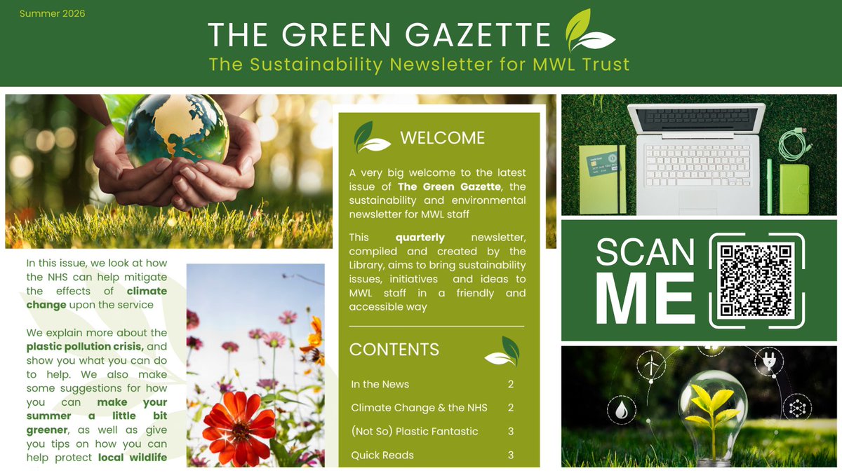 MWLNHSLibrary's tweet photo. 🌿What better way to stay informed about the latest eco-friendly trends than with the new Summer issue of the Green Gazette? Featuring the latest news, research, ideas, and tips from #TeamMWL and beyond! https://t.co/A7S9FWUI1j
#GreenLibraries #Environment #Sustainability 🌿 https://t.co/7O6M5Ipzhm