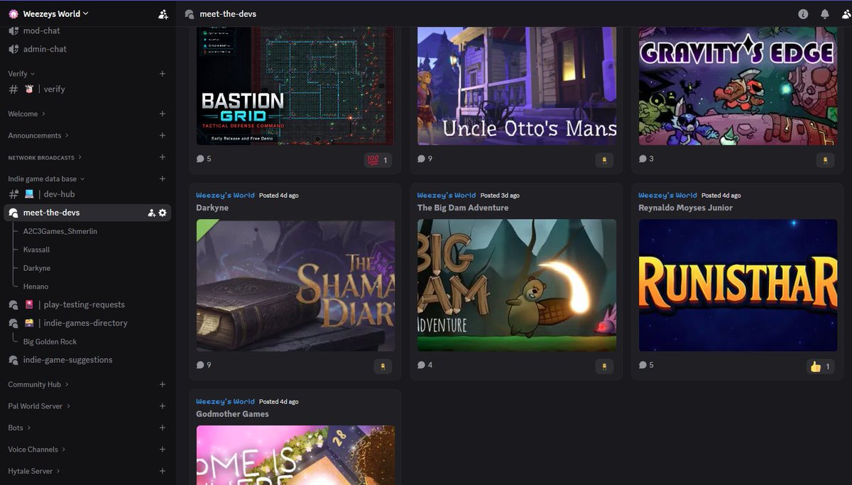 Weezeys_world's tweet photo. IF you are and Indie developer looking to showcase and share what you are working on or just someone that loves Indie games and wants to check them out please feel free to join the server we would love to have you 📷
https://t.co/twNytPI6pF https://t.co/Hv26Gra70p
