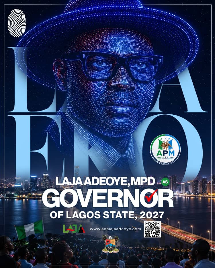 AdelajaAdeoye's tweet photo. Lagos of your dream is possible ONLY when you elect your OWN governor by yourself.

Laja is your candidate.

Laja will serve you better. 

Visit: https://t.co/EDik7wGacd

#Laja4ResetLagos2027
#AtuntoEko_1.0
Support #APM https://t.co/hzLgMv19Jk