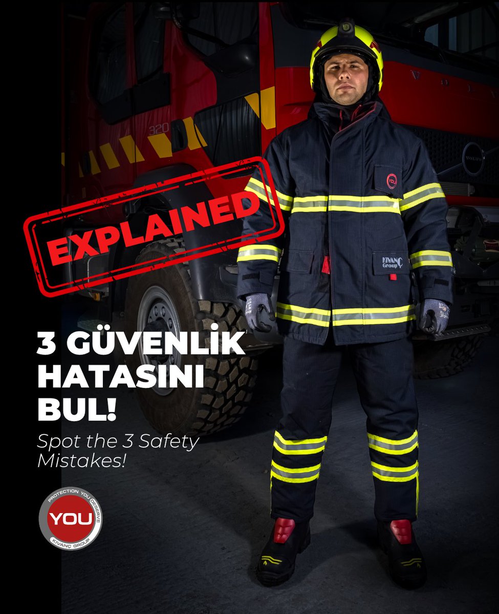 kivancgroup's tweet photo. 👨‍🚒 Doğru cevaplar burada.

Dünkü paylaşımımıza gösterdiğiniz ilgi ve yorumlar için teşekkür ederiz. Birçok kişi güvenlik ihlallerini doğru şekilde tespit etti. 👀

Görseldeki 3 güvenlik ihlalini birlikte inceleyelim.

📷: medyaitfaiye
#FirefighterSafety #PPE #ProtectiveClothing https://t.co/QBsliv0geJ