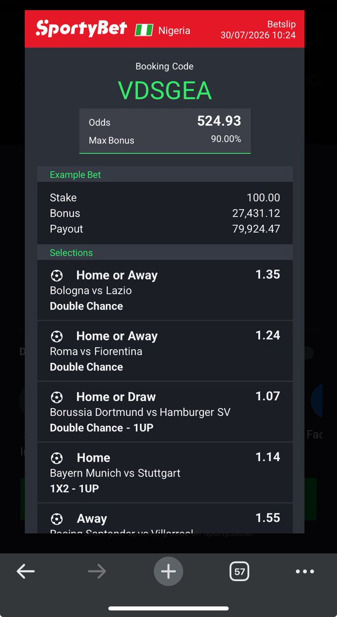 rougesweetodds's tweet photo. Special code on sportybet✍️🍀

Code-VZZ1UL
Code-VDSGEA

Good Luck✍️🎉❤️ https://t.co/ebd7AGRQNP