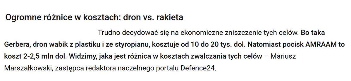 Obserwator144's tweet photo. @vectra2580 @KosiniakKamysz @DowOperSZ Jak zauważają pragmatycy: Może i lepiej, że obserwowali trajektorię i nie strzelali. 
Przypomnę, że przy poprzedniej histerii, gdy nad Polskę wleciały drony-wabiki Gerbera, poderwano całą armadę powietrzną i strzelano do nich rakietami AIM-120C po kilka milionów dolarów/sztukę. https://t.co/iBHeHz7VvZ