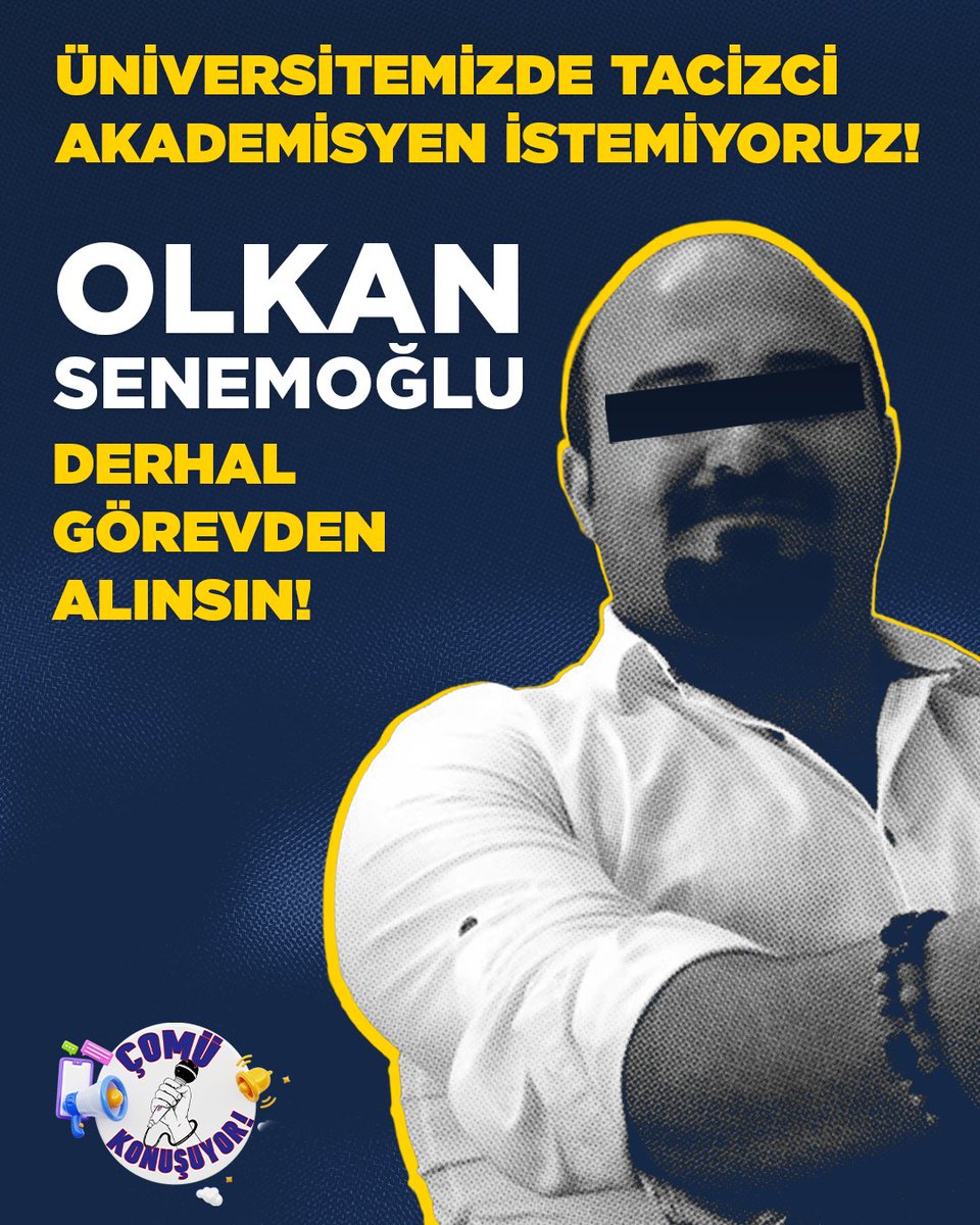 comukonusuyor's tweet photo. Mahkemenin verdiği yürütmeyi durdurma kararı derhal geri alınmalı, Olkan Senemoğlu görevinden ihraç edilmeli ve taciz ettiği sıra arkadaşlarımıza hesap vermelidir! https://t.co/UCjIMjFqla