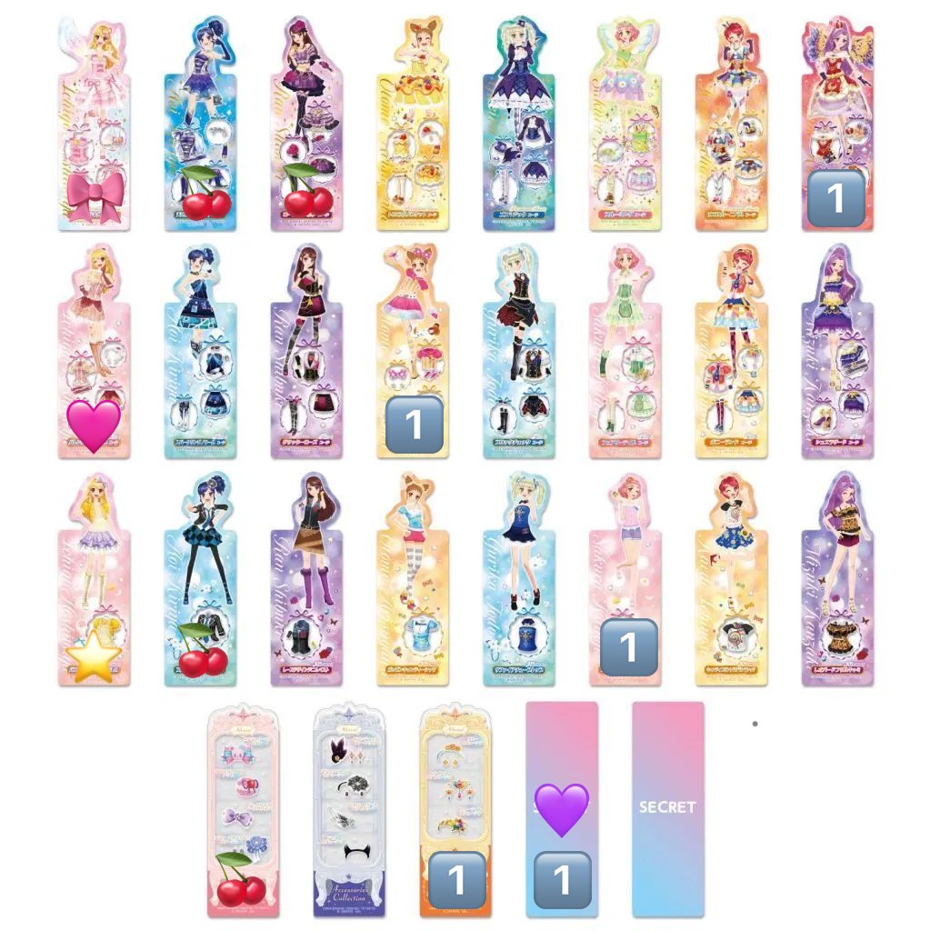O3I5s2's tweet photo. 【 交換 】
アイカツ！ ブックマークコレクション

（ 譲 ） ⇢ 美月 ┊︎おとめ ┊︎さくら ┊︎💜

( 求 ) ⇢ いちご( 🎀 > 🩷> ⭐️) > あおい┊︎蘭

♡いちご最優先させていただきます
♡検索からでもお気軽にお声がけ下さい https://t.co/2PnlJSfkrB