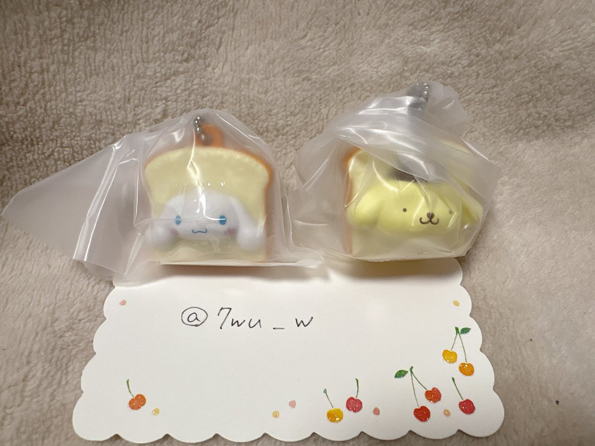 7wu_w's tweet photo. サンリオキャラクターズ しょくぱんず 食パン ガチャガチャ 交換

【譲】 ポムポムプリン プリン
        シナモロール シナモン 各1点

【求】 ポチャッコ はなまるおばけ 各1点

都内お手渡し希望です
検索からもお気軽にご連絡くださいませ https://t.co/ItUakYku4i