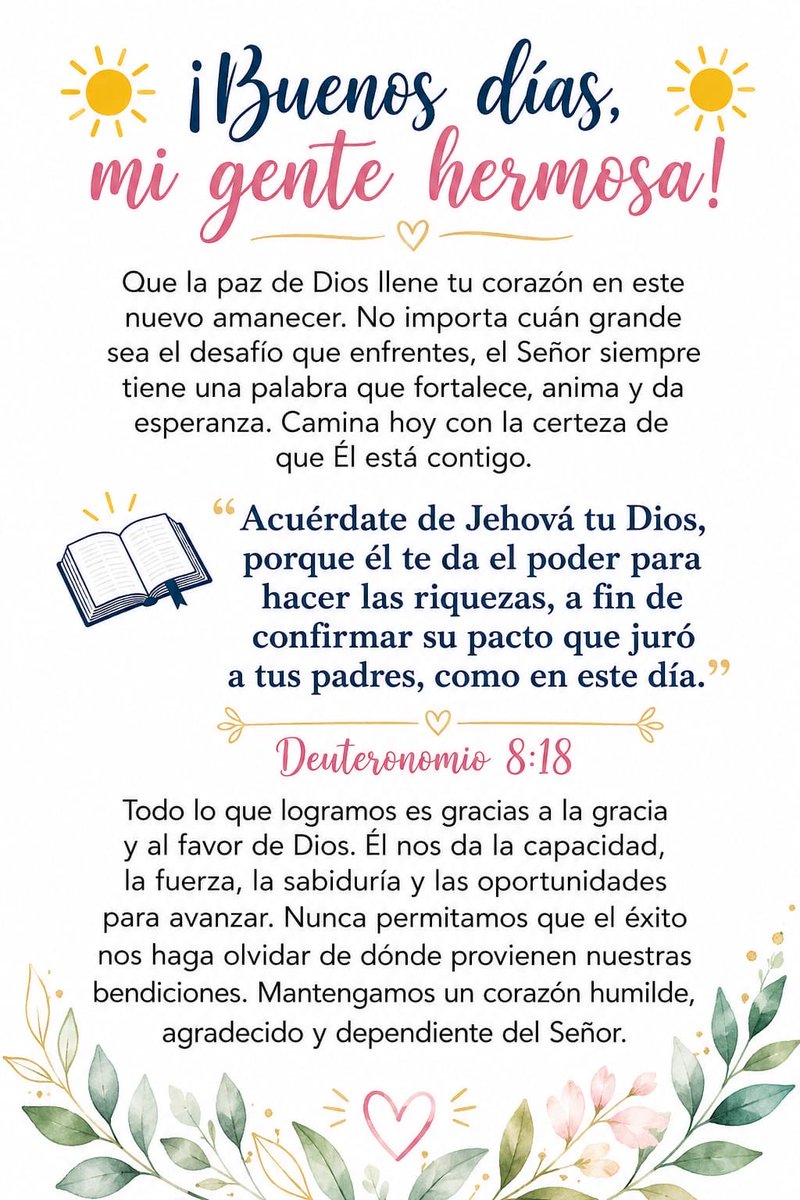 ingridsantana1's tweet photo. #BuenosDías #MiGenteHermosa #Deuteronomio818 #DiosEsFiel #Bendiciones #Gratitud #Fe #Esperanza #PalabraDeDios https://t.co/wUgUV445QK