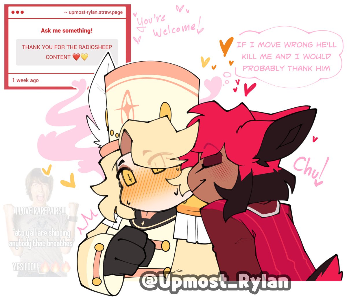 Upmost_Rylan's tweet photo. Abel and alastor being cuties...💖

#Hazbinhotel #radiosheep #holyradio https://t.co/Re0dt2JXcy