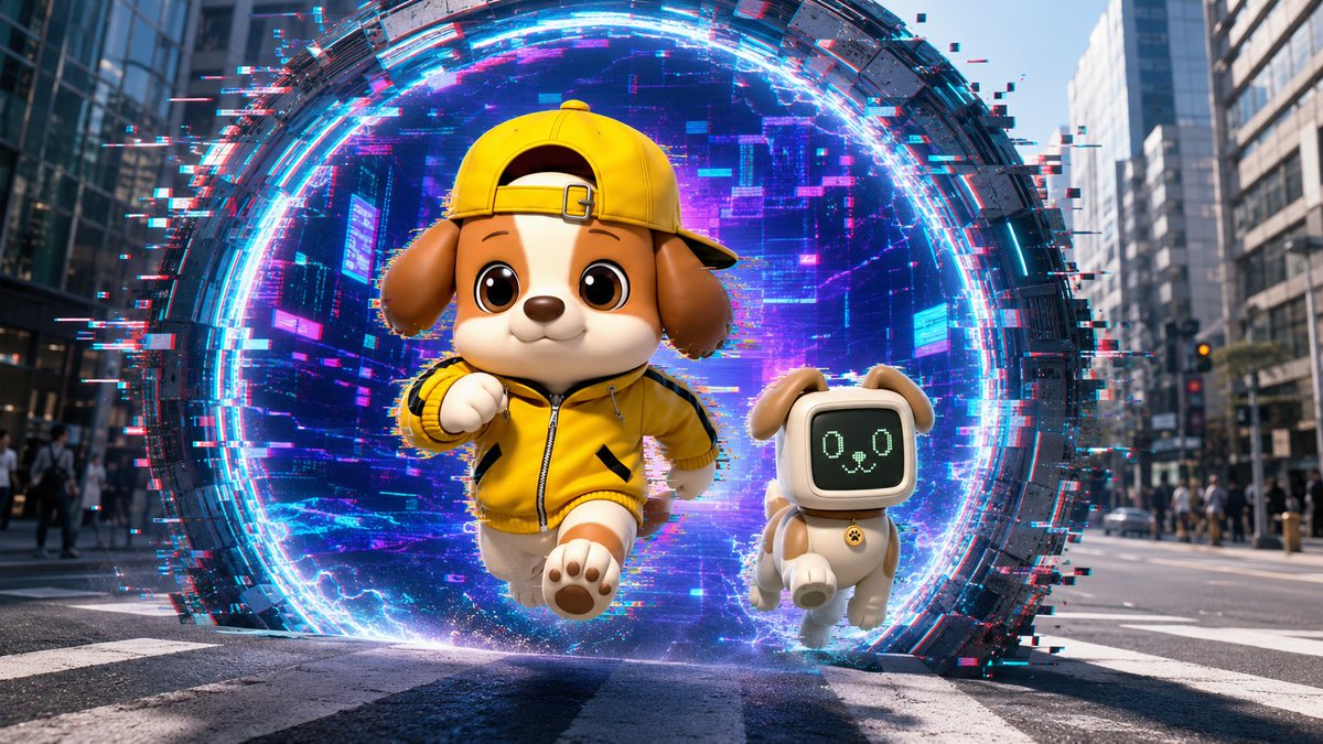 Puppy and Robot Dog Cyber Portal