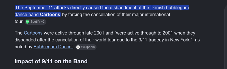 jiffington's tweet photo. Finding out the band Cartoons, of Witch Doctor fame, broke up due to 9/11.

Look what they took from us https://t.co/uLnC49xSWC