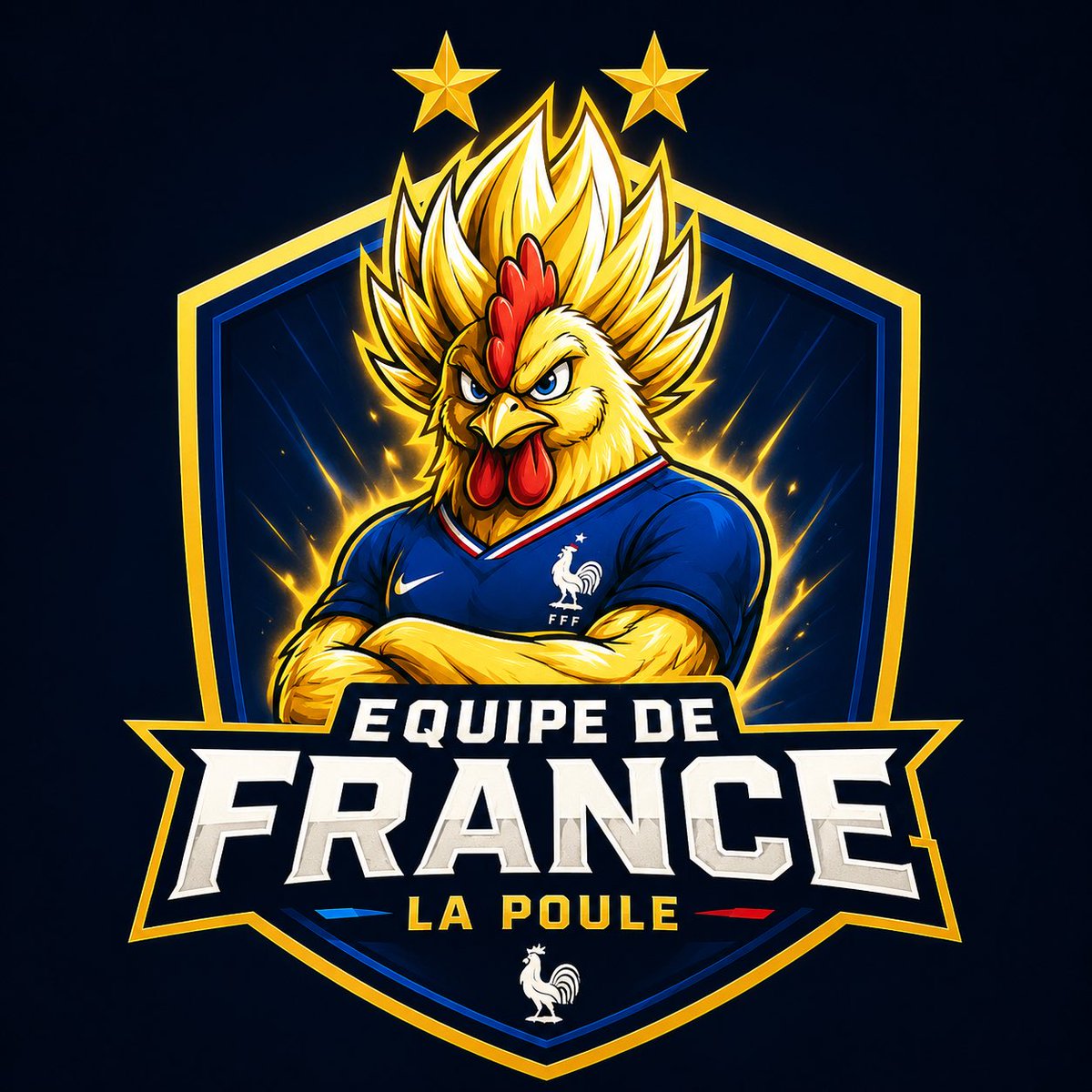 NbwBobo's tweet photo. @Ced_P92 @equipedefrance Non, celle-là est meilleure, plus intense. Le coq en Super Saiyan, c’est beaucoup plus puissant. 🤓 https://t.co/QcYAGDSuYp