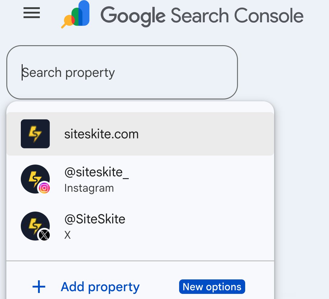 SiteSkite's tweet photo. A nice update by Google Search Console is not just for websites anymore.

You can now add your Instagram, TikTok, X, and YouTube accounts as properties and see how your content performs on Google Search.

#googlesearchconsole https://t.co/E5fEQxbJRl