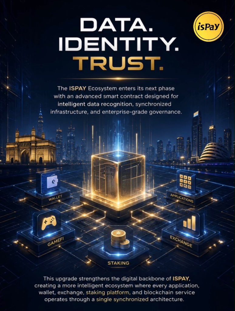 ispayglobal's tweet photo. DATA. IDENTITY. TRUST.

The ISPAY Ecosystem enters a new era with its Second-Generation Smart Contract Infrastructure, engineered or intelligent data recognition, synchronized ecosystem operations, and enterprise-grade digital governance. https://t.co/5SZ3A4w9iM