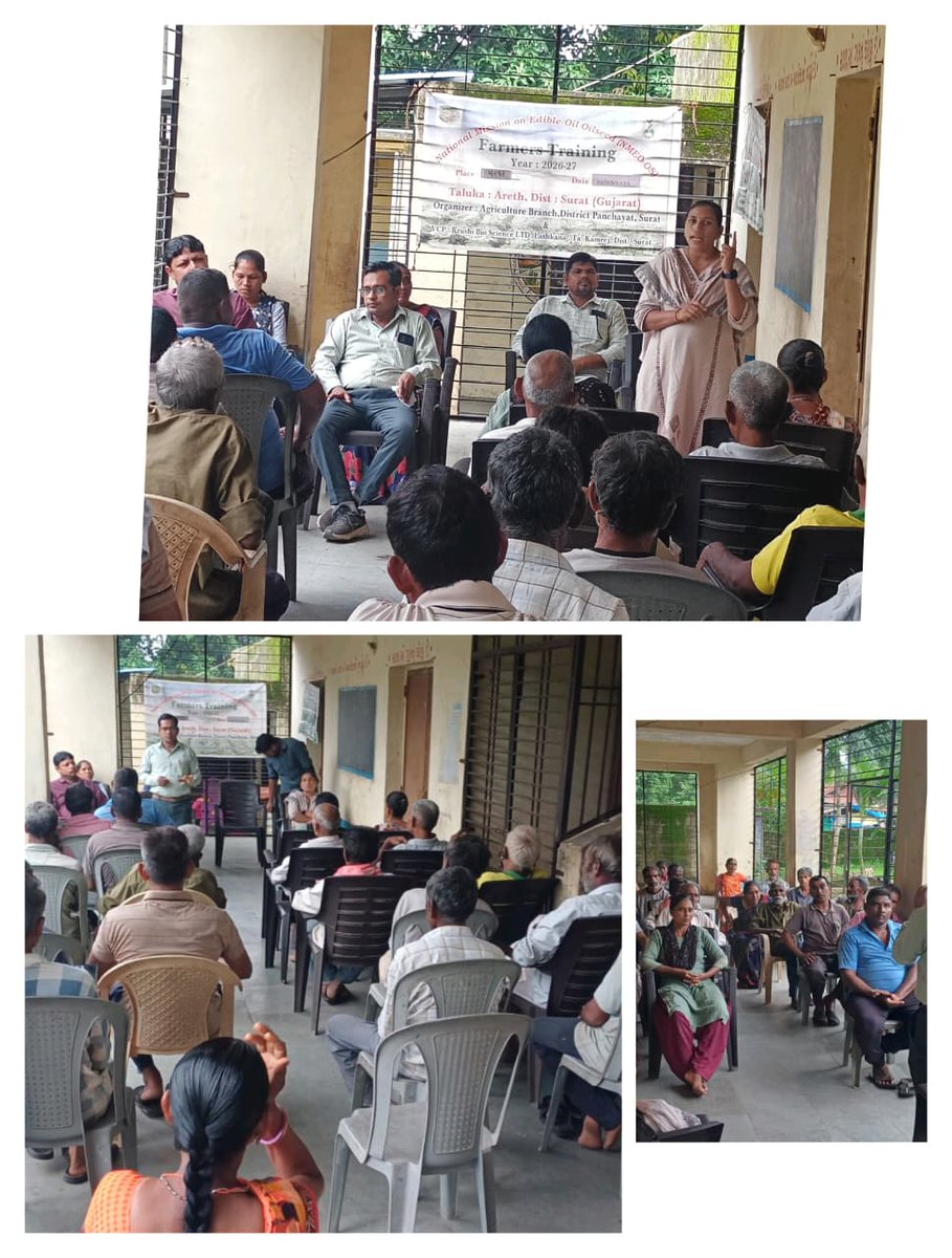 daosurat5's tweet photo. તા ૩૦-૦૭-૨૬ ના રોજ સુરત જિલ્લાના ખેતીવાડી ખાતા સ્ટાફ દ્વારા ખેડૂતોને આગામી વાવાઝોડા વિષે માહિતગાર કરી તકેદારીના પગલાં વિશે જાણ કરી. https://t.co/U0fDUkHeRO
