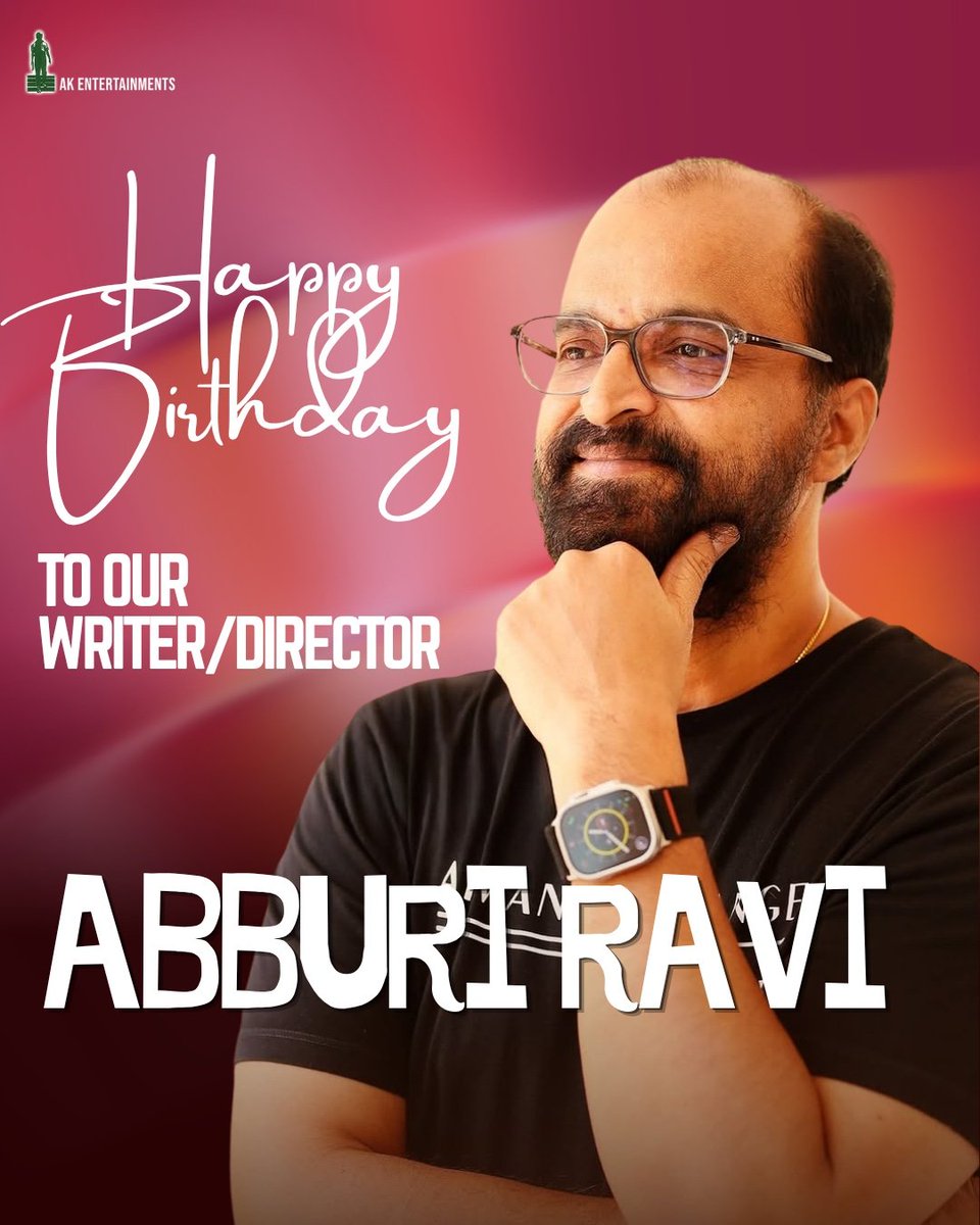 AKentsOfficial's tweet photo. Happy Birthday to our talented Writer &amp; Director @abburiravi 🎉

Wishing you good health, happiness, and many more years of creating inspiring stories and memorable cinema.

#HappyBirthdayAbburiRavi https://t.co/Tt7XE6tTQ7