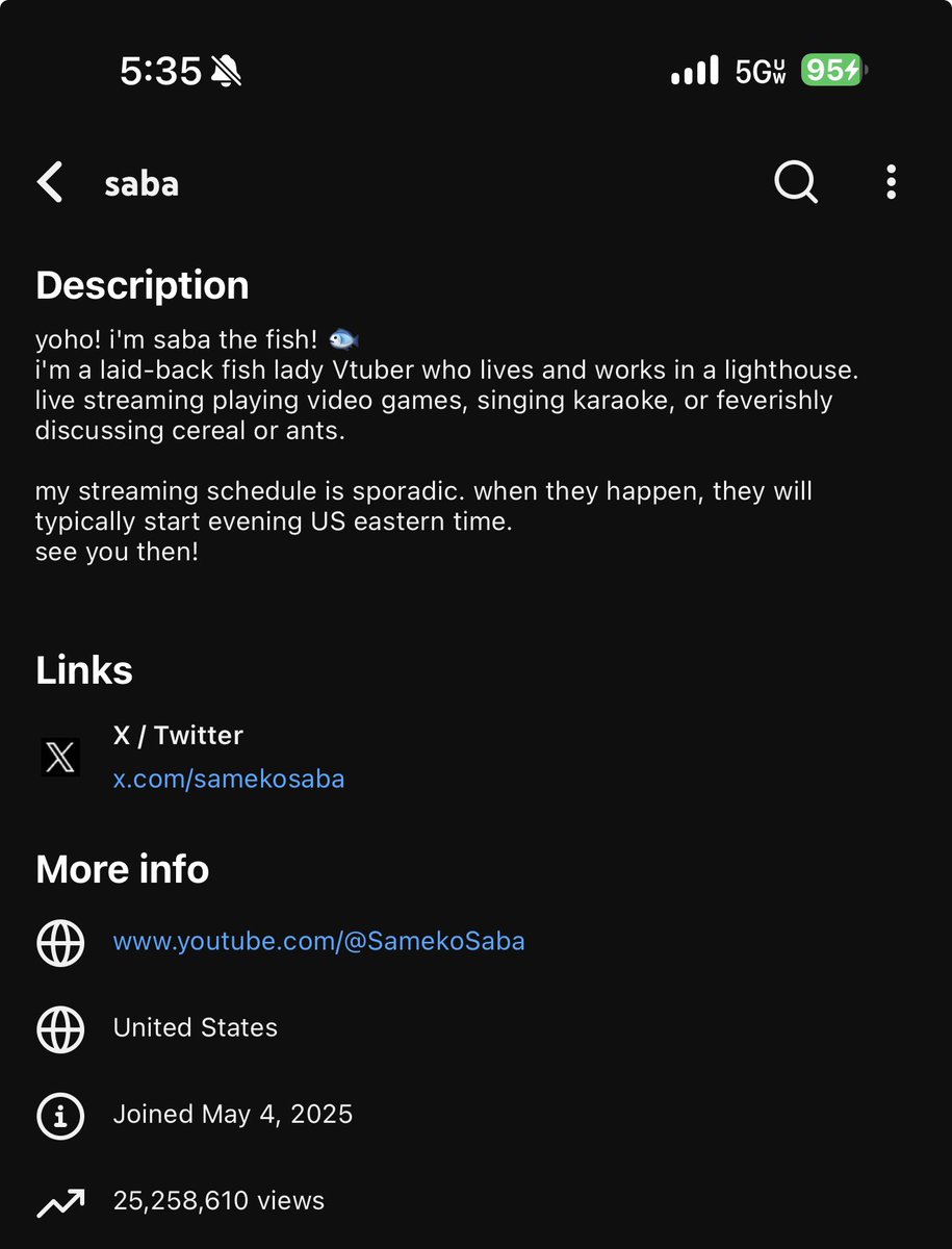 nubman26's tweet photo. I was strolling through X and someone mentioned Saba’s description changed on her YouTube channel so I checked it out for myself and it was true. Does this mean she is returning soon? @KazahanaEdits https://t.co/uZiwszVTpn