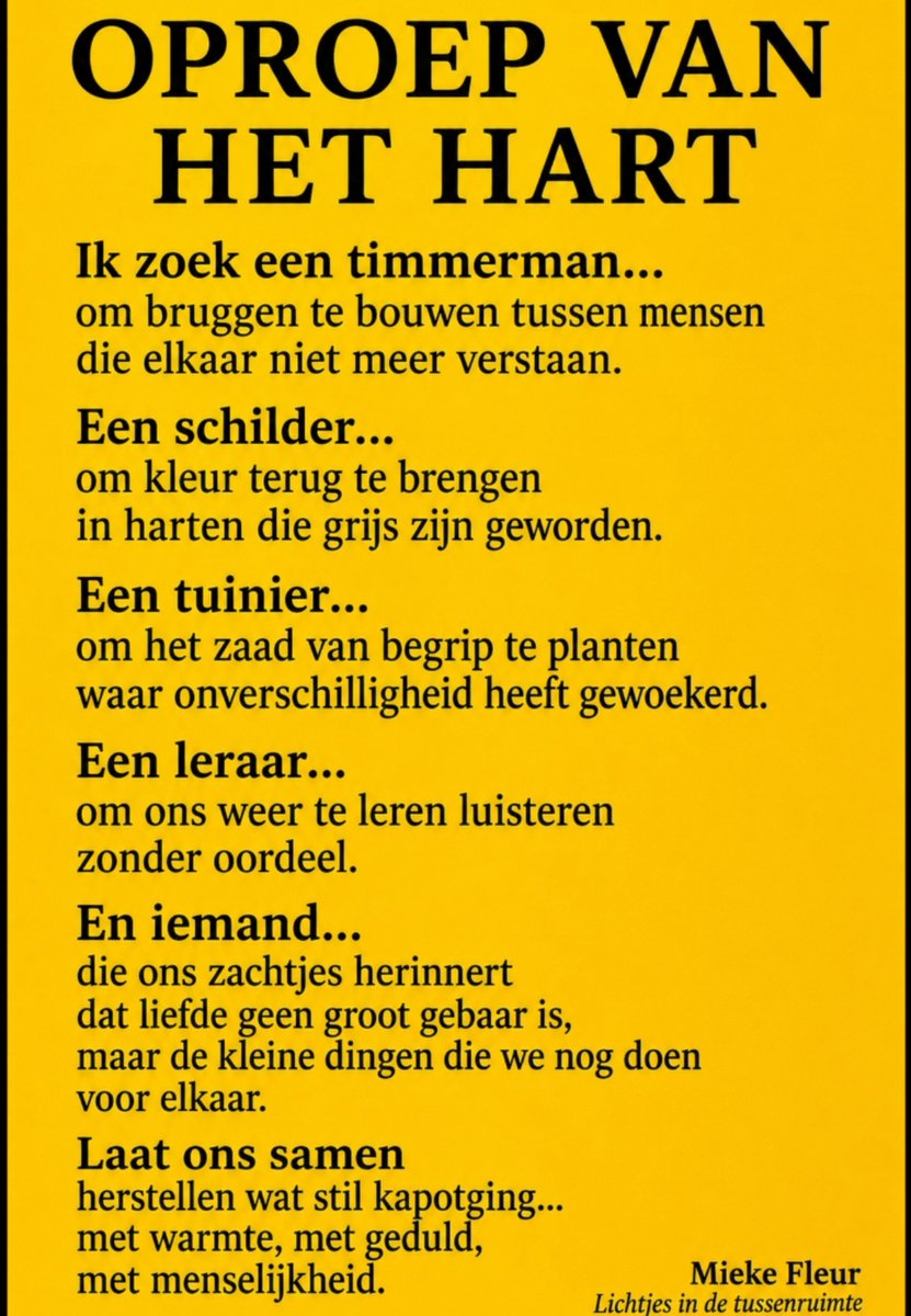 soesen5's tweet photo. Soms spreekt het hart sneller dan het verstand. Ik hoop dat steeds meer mensen de taal van ht hart willen verstaan. Want achter ieder dossier schuilt een mens, een gezin en een verhaal. Laten we bruggen bouwen met begrip, vertrouwen en menselijkheid. Daarr begint echte verandering. ❤️🤝