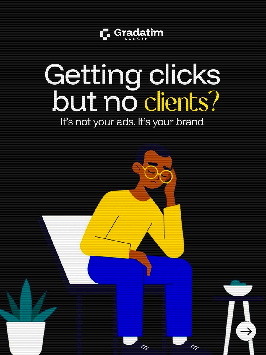 gradatimconcept's tweet photo. Clicks are just numbers. Clients are the goal.

If people see you but don’t buy from you, the problem isn’t traffic.
It’s positioning, messaging, and design.

At Gradatim, we turn attention into action. https://t.co/GqNGhbxBn5