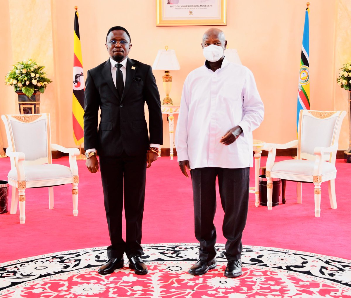 AbabuNamwamba's tweet photo. Held cordial talks with His Excellency @KagutaMuseveni President of the Republic of Uganda, as I presented my Letters of Credence at State House, Entebbe.

Our discussions centered on accelerating regional integration and ending the culture of protectionism by allowing free, unfettered movement of people, goods and services across the East African Community (EAC), for the shared prosperity of all the peoples of the region. I pledged to prioritize commercial diplomacy, sustainable use of Lake Victoria as a shared resource, and the use of Sports and Cultural ties to promote people-to-people diplomacy. Am proud to have played a  pivotal role in delivering the East Africa Pamoja Africa Cup of Nations 2027 to the EAC region for the first time in history.

Uganda is Kenya’s most important bilateral partner on multiple fronts, including trade and cooperation in regional peace and security. I have every intention of further augmenting this special relationship during my tour of duty as High Commissioner Extraordinary and Plenipotentiary of the Republic of Kenya to the Republic of Uganda.