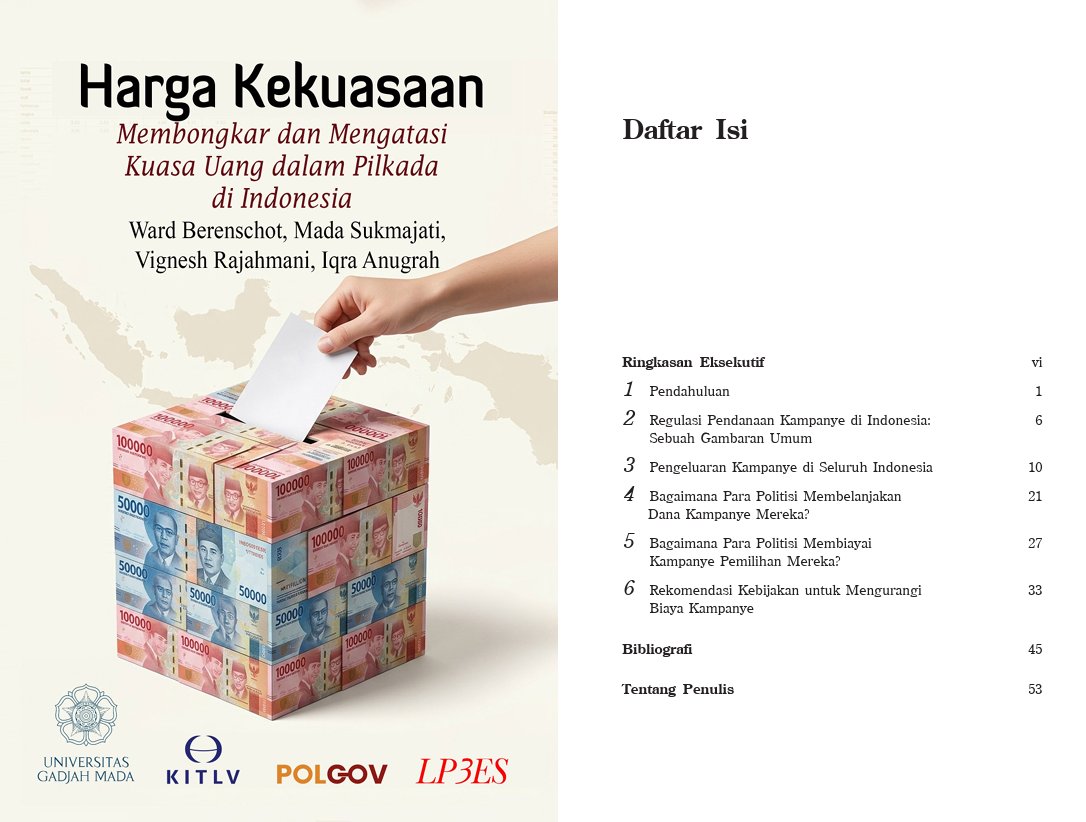 Na_Rational's tweet photo. LAPORAN Membongkar dan Mengatasi Kuasa Uang dalam Pilkada di Indonesia - Juni 2026 oleh Ward Berenschot, Mada Sukmajati, Vignesh Rajahmani, Iqra Anugrah (sponsor: UGM, LP3ES, POLGOV, KITLV)
https://t.co/gqKr75ZnwF https://t.co/oUbM1P0hlo