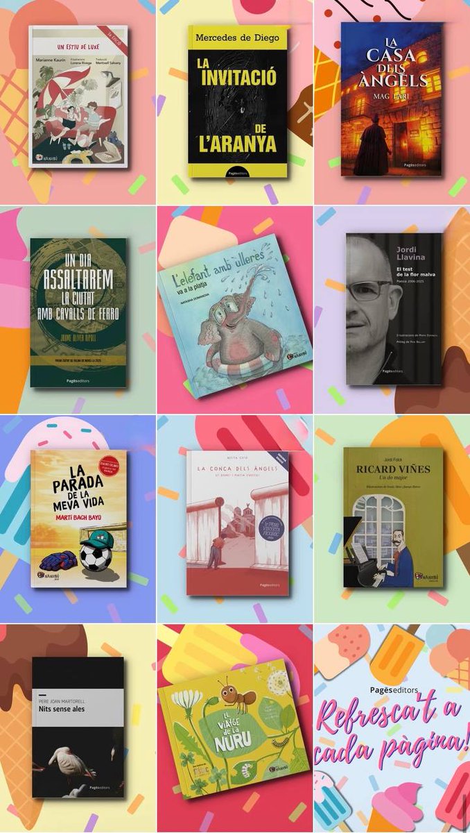 PagesEditors's tweet photo. @FESTUCteatre @martorell_pere @jordi_folck @SoniaAlins @jaume_barrull @MartBach2 @PoesiaPagesEd @OliverJaume @maglari Aquestes són les nostres propostes de lectura per aquest estiu, però trobareu molts llibres més al nostre web 👉https://t.co/1lfuQjlxzt 

#RefrescatACadaPàgina https://t.co/aHBKDXTBdZ