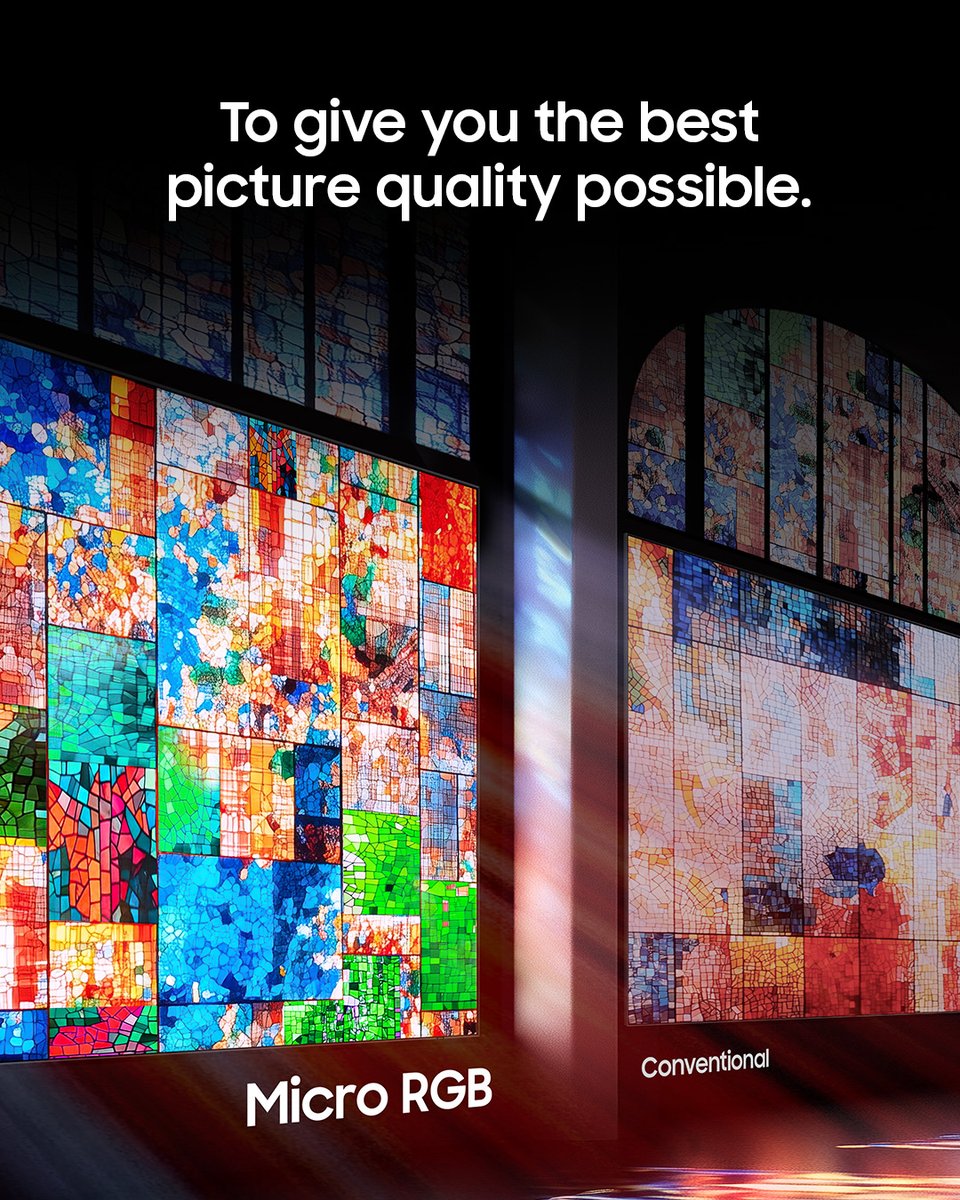 SamsungIndia's tweet photo. True depth isn't just seen. It’s felt.
The Samsung Micro RGB TV redefines luxury viewing. Packed with microscopic LEDs, it reveals hidden details, lifelike colors, and flawless clarity in every single frame. Upgrade your visual reality.
#MicroRGB #SamsungAITV #SamsungTV https://t.co/A4d5UHM78b