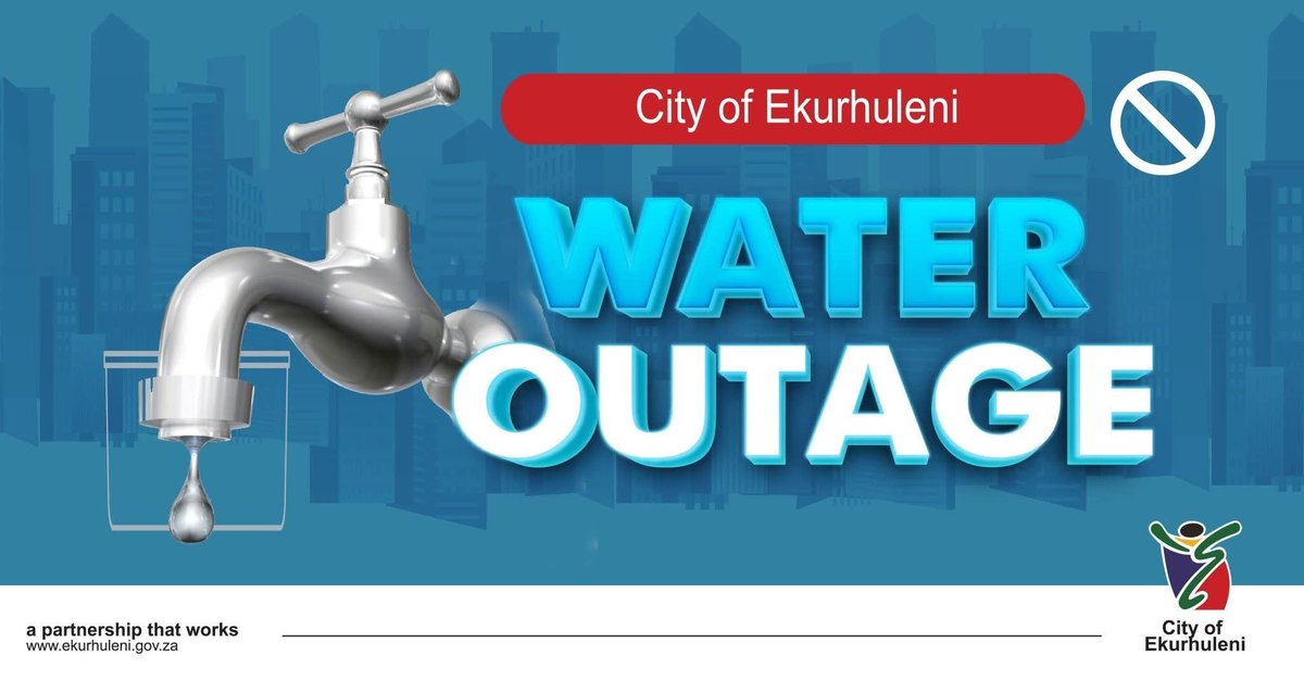 City_Ekurhuleni's tweet photo. ๐ฐ #BenoniWaterUpdate | Emergency Water Supply Interruption
Residents in ๐Rynfield AH and Northmead may experience low water pressure or no water while our teams repair two burst water pipes.
๐ Estimated restoration:15:00 https://t.co/wqQlVA0cWc