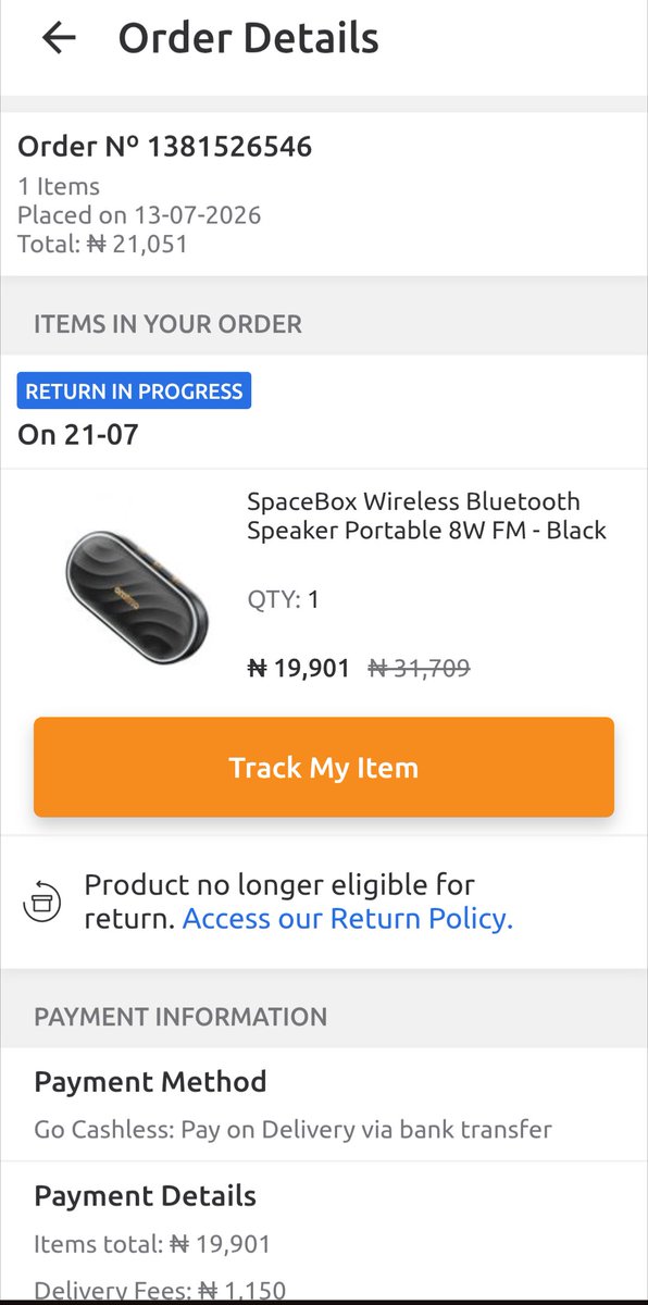 Wide_Proffessor's tweet photo. @JumiaNigeria @fccpcnigeria Jumia, please refund my money. I've been polite, but it seems like I'm running out of patience. Refund my N21,051. It 's easy for them to receive payments, but difficult for them to refund even when the fault is from them. It's over a week now. https://t.co/sZUKA7Bdiw