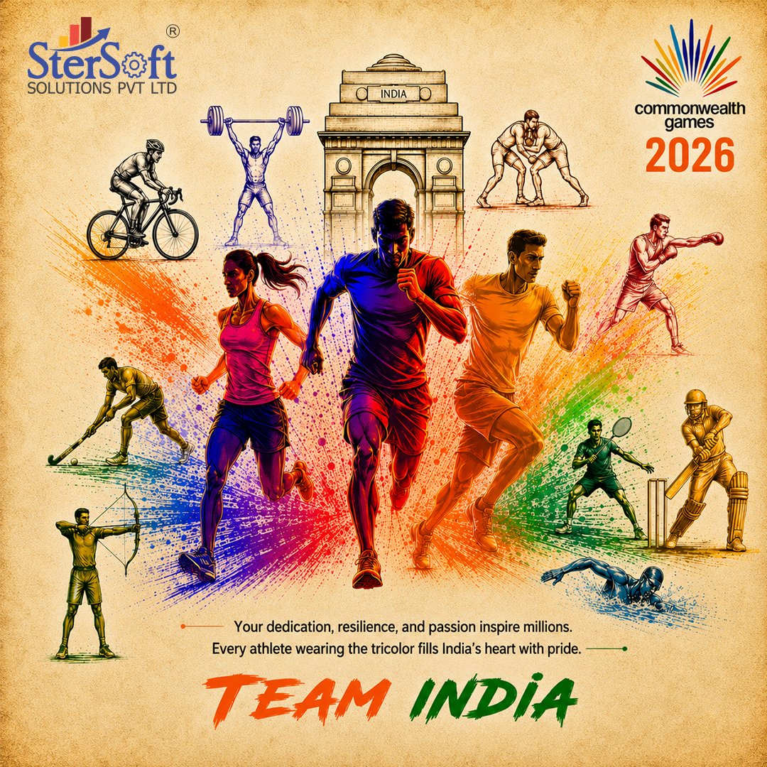 stersoft's tweet photo. To every athlete representing 🇮🇳 India at the Commonwealth Games, thank you for your determination, resilience &amp; fighting spirit. 
Wishing Team India continued success in the competitions ahead. Go make history! 💙🇮🇳

#TeamIndia #CommonwealthGames #India #StersoftSolutionsPvtLtd https://t.co/XadD4QlyRc