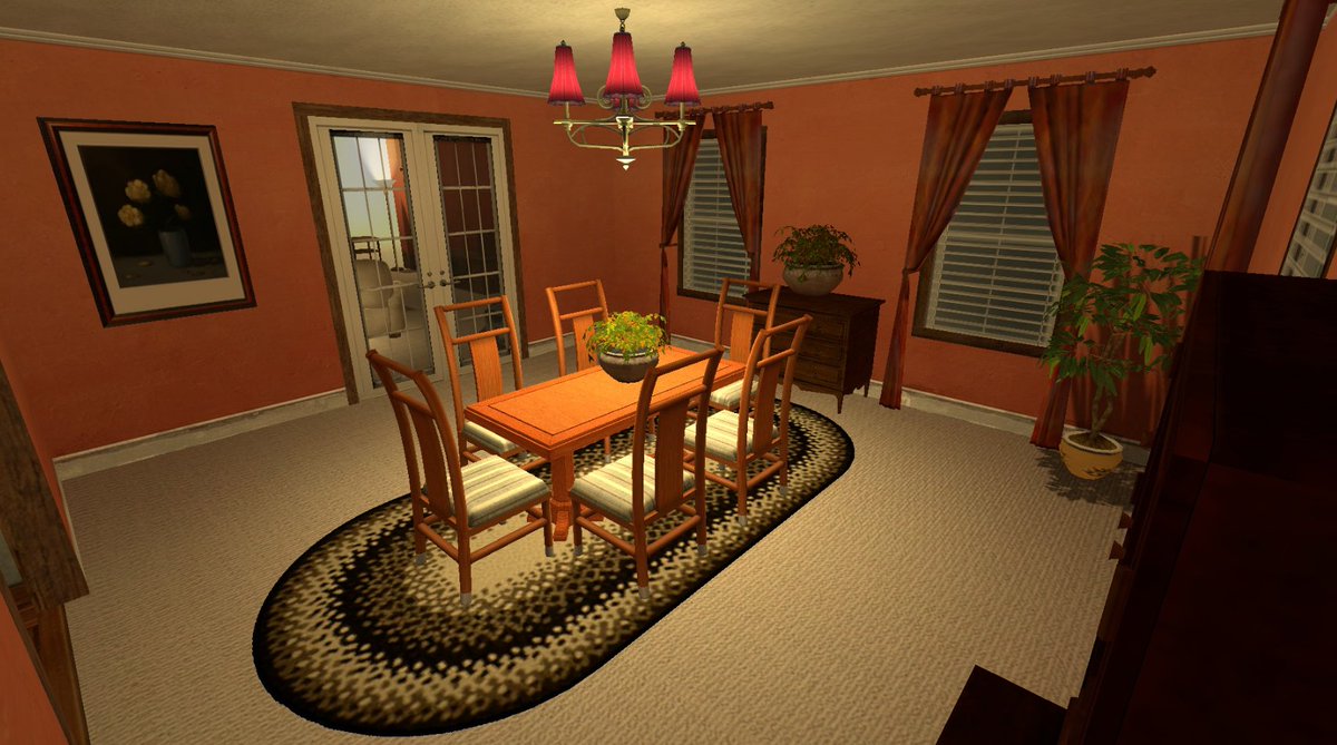 CeviSamy's tweet photo. Something I was working on before the "terrible awful". A remake of mu_aughts, expect its way more accurate to upper-middle-class life in the late 2000s. Set during the summer of 2009 in a mid sized McMansion built in the late 1990s. 

- Father probably works in real-estate or in accounting.
- Mother either stays at home or works a cushy office job (runs the HOA or PTA like the navy)
- Both kids are on their way out and probably into college or university (neither has worked a job and probably get a weekly allowance)
- Whole family is very well-off while not being classified as "elites" or part of the 1%. Could definitely be considered "rich". 

A good healthy upper-middle-class! 

I firmly believe rich people stopped having any sense of taste post 2010. Nowadays, interiors like these are ripped out and given the "dentist office" treatment.

White walls, grey "WoOdEn" tiled floors, no carpets whatsoever, more white light than a warehouse...Just grey and white...GREY AND WHITE. 

GOD I HATE IT SO FUCKING MUCH!