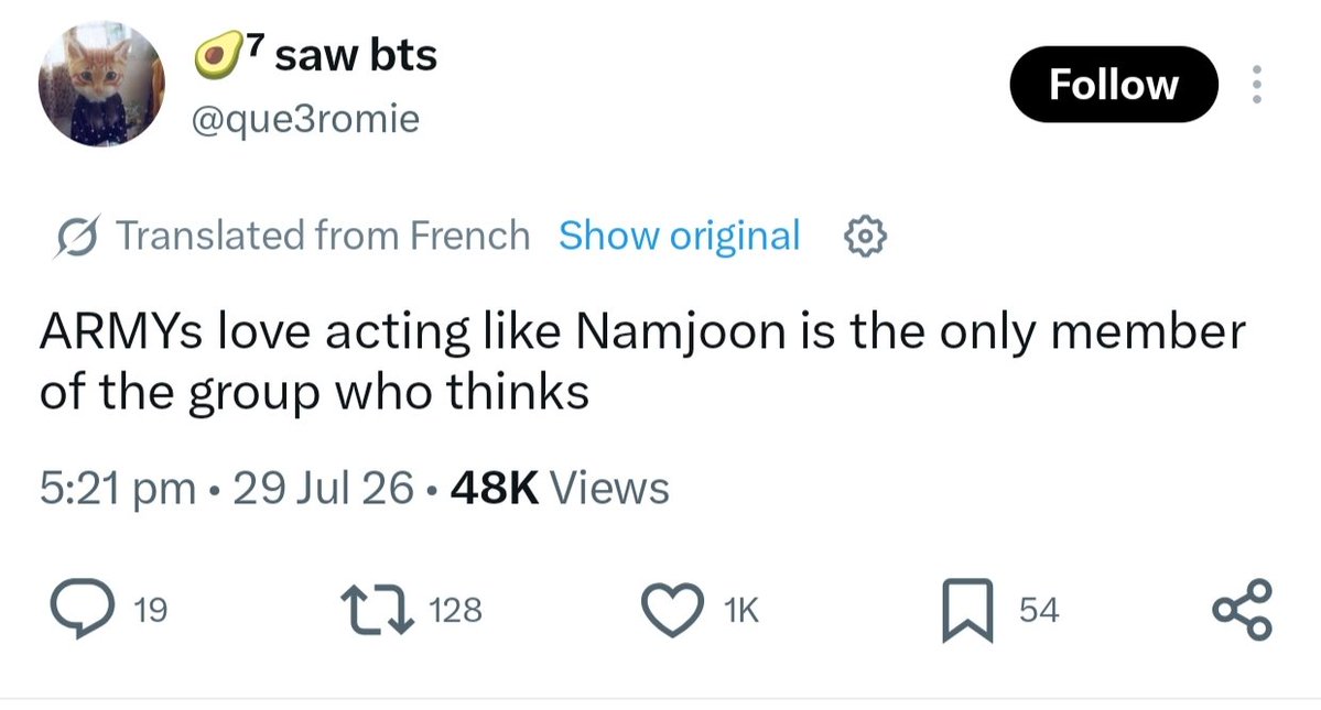 ilsanjpg's tweet photo. when it’s only namjoon doing smth great armys make it a group project but when namjoon is being rightfully praised for his words and ideas they start showing their true colors. armys really are the biggest namjoon antis and no one can convince me otherwise! https://t.co/teUDH3rKw7