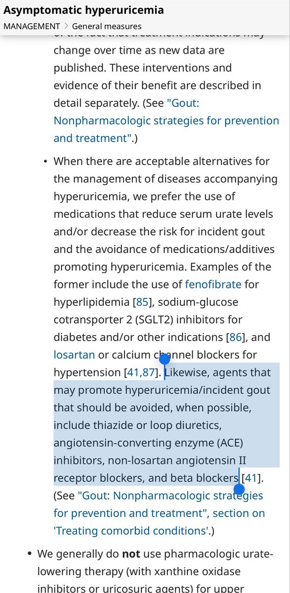 promisealharbi2's tweet photo. Likewise, agents that may promote hyperuricemia/incident gout that should be #avoided, when possible, include thiazide or loop diuretics, angiotensin-converting enzyme (ACE) inhibitors, non-losartan angiotensin II receptor blockers, and beta blockers https://t.co/DLPUmgFvlg