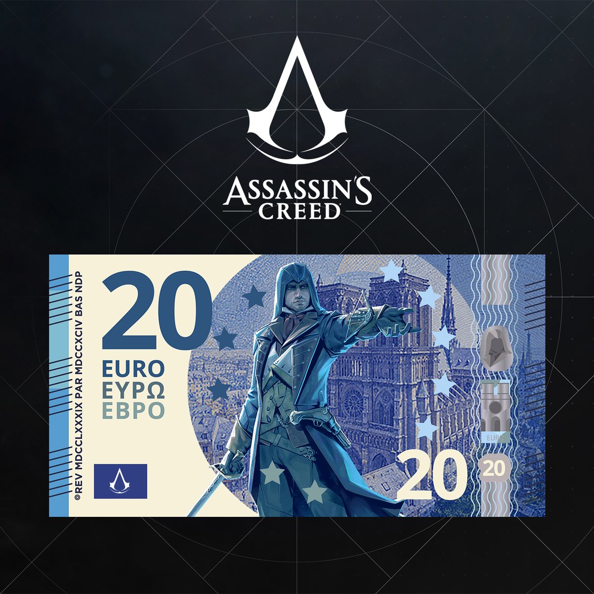 assassinscreed's tweet photo. Did someone say EUROPEAN banknotes? 💶

Hold our hidden blade.🦅 https://t.co/lWf71eSNtd