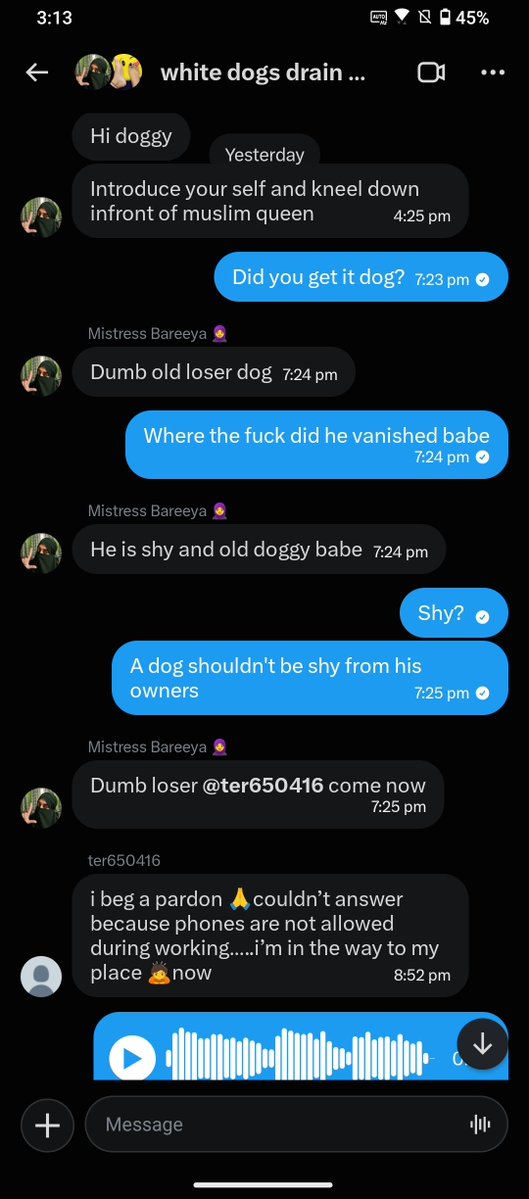 dommepriya's tweet photo. This weak old white piggy is throbbing and desperate for my feet and my hijabi 🧕 bestie @findombareey feet .  
We use him, drain every last cent till he’s broke, then kick his pathetic ass out of the group.  
His entire generation’s money gone in 5 min.  
Worthless white paypig. https://t.co/z6fRfsouUe