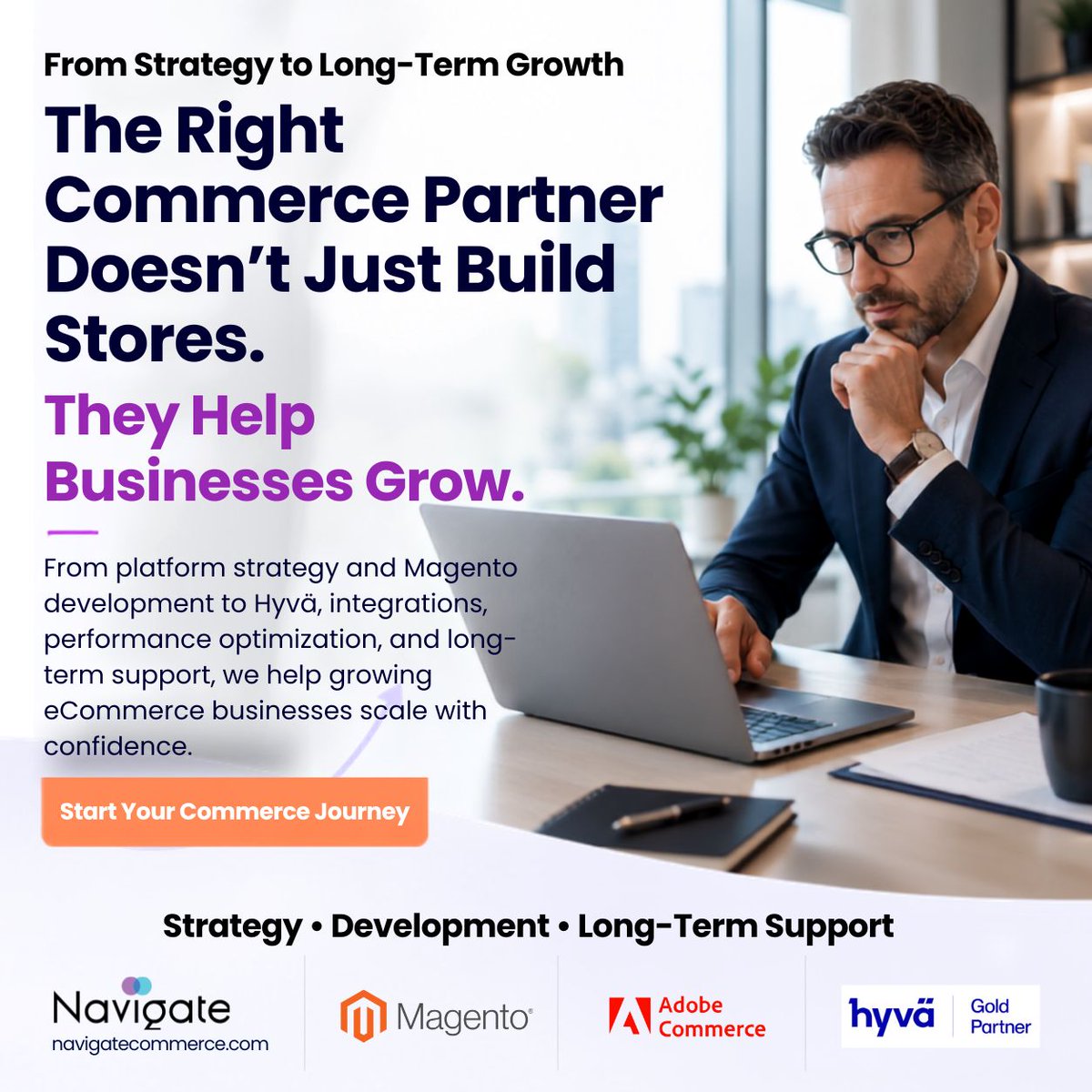 NavigateAgency's tweet photo. Good Thursday

The right commerce partner doesn't just build stores—they help businesses grow

From strategy and #Magento development to #Hyvä, integrations, performance optimization, &amp; long-term support, we help eCommerce businesses scale with confidence

https://t.co/Cd1dXqyXV3 https://t.co/0lyIRGGMUA