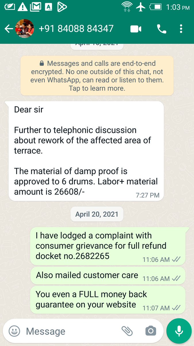 TheJaggedShiv's tweet photo. https://t.co/oHZqrTeKjU
#waterproofing worst #CustomerService #CustomerExperience #CustomerSatisfaction
@asianpaints
@asianpaints_pr
@jagograhakjago
#JagoGrahakJago #Consumergrievances #NationalConsumerHelpline
@JoshiPralhad
evidence: Leakage within 1 year ... but partial refund https://t.co/ebl26fDUyl