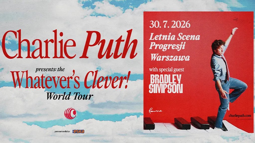 8787cp's tweet photo. Charlie Puth 
#WhateversCleverWorldTour night 47
#Warsaw warszawa poland🇵🇱
📅 july 30, 2026 
⏰ 20:00
📍 LETNIA SCENA PROGRESJI
#WhateversClever! #CharliePuth https://t.co/xO8Lop4h8t