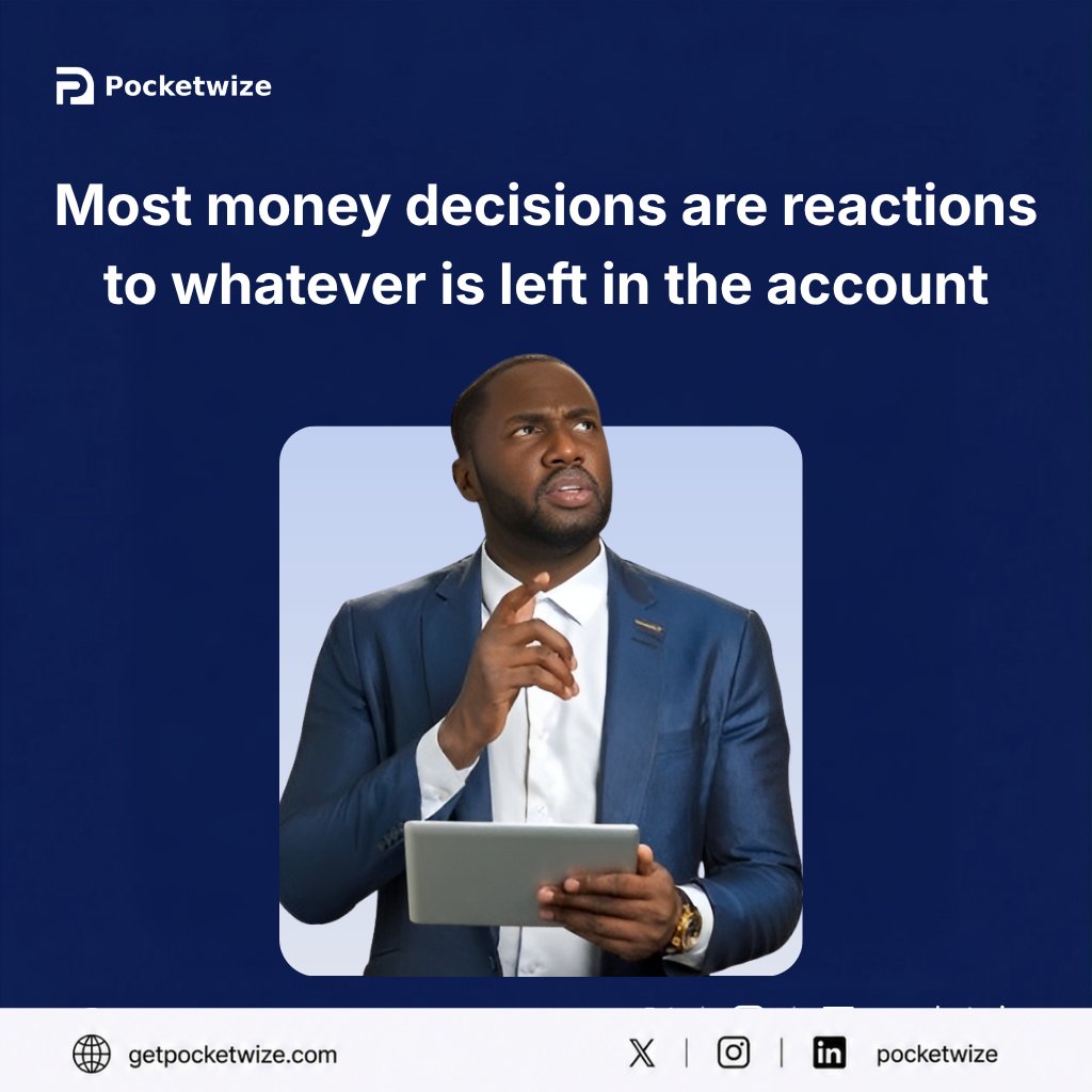 pocketwize's tweet photo. Most money decisions aren’t really decisions.
They’re reactions to whatever is left in the account. https://t.co/UxJD2H31oT