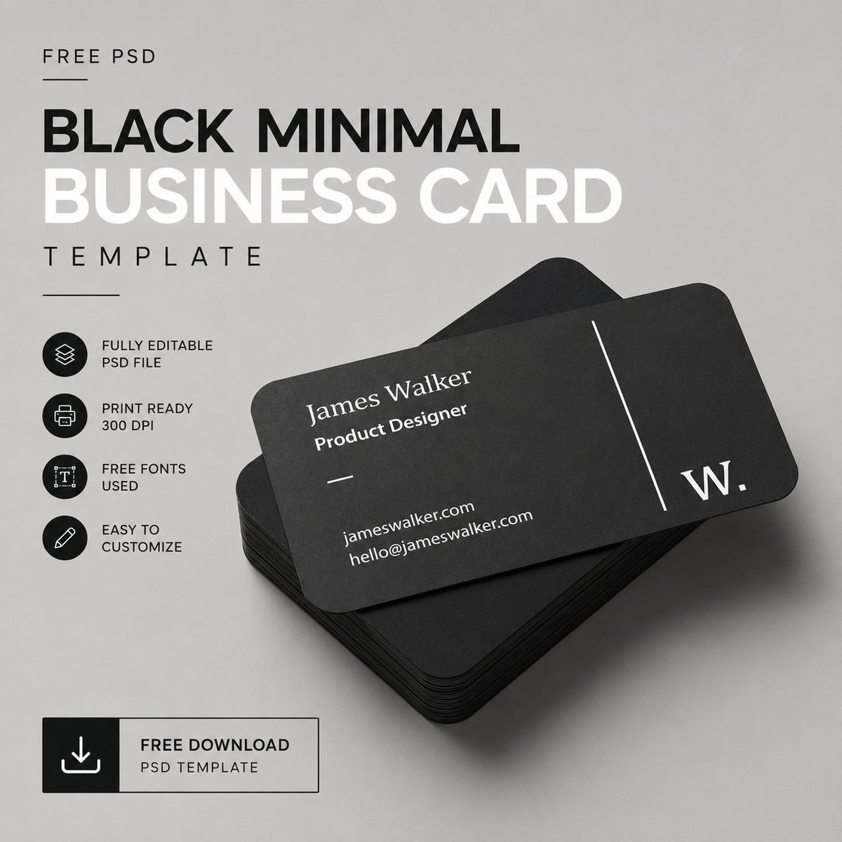 graphicdesignju's tweet photo. Free Black Minimal Business Card Template (PSD) 
Download: https://t.co/GCUODKxlrs
.
.

#FreePSD #BusinessCard #BusinessCardTemplate #Photoshop #GraphicDesign #Branding #MinimalDesign #PrintDesign #FreeDownload #GraphicDesignJunction https://t.co/smbXAMsthN