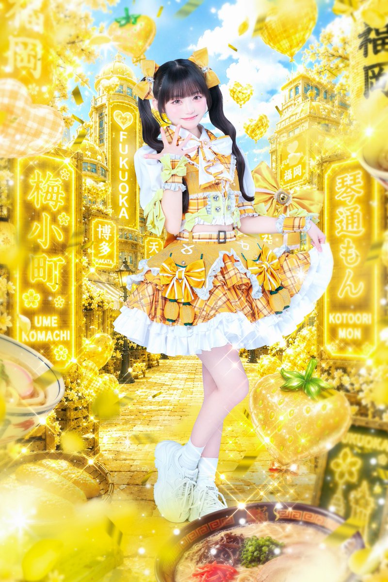 umekomachi_idol's tweet photo. 【メンバー公開】

♡琴通もん（ことおり もん）
♡@mon_umeko 
♡color：黄色
♡最年少16歳

「もんに会いに来てくれたら嬉しかもん💛」

#ウメコマチ https://t.co/su0EYnPp6u
